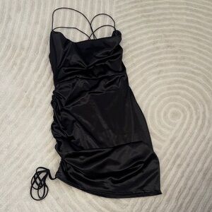 Almost Famous Black Ruched Dress